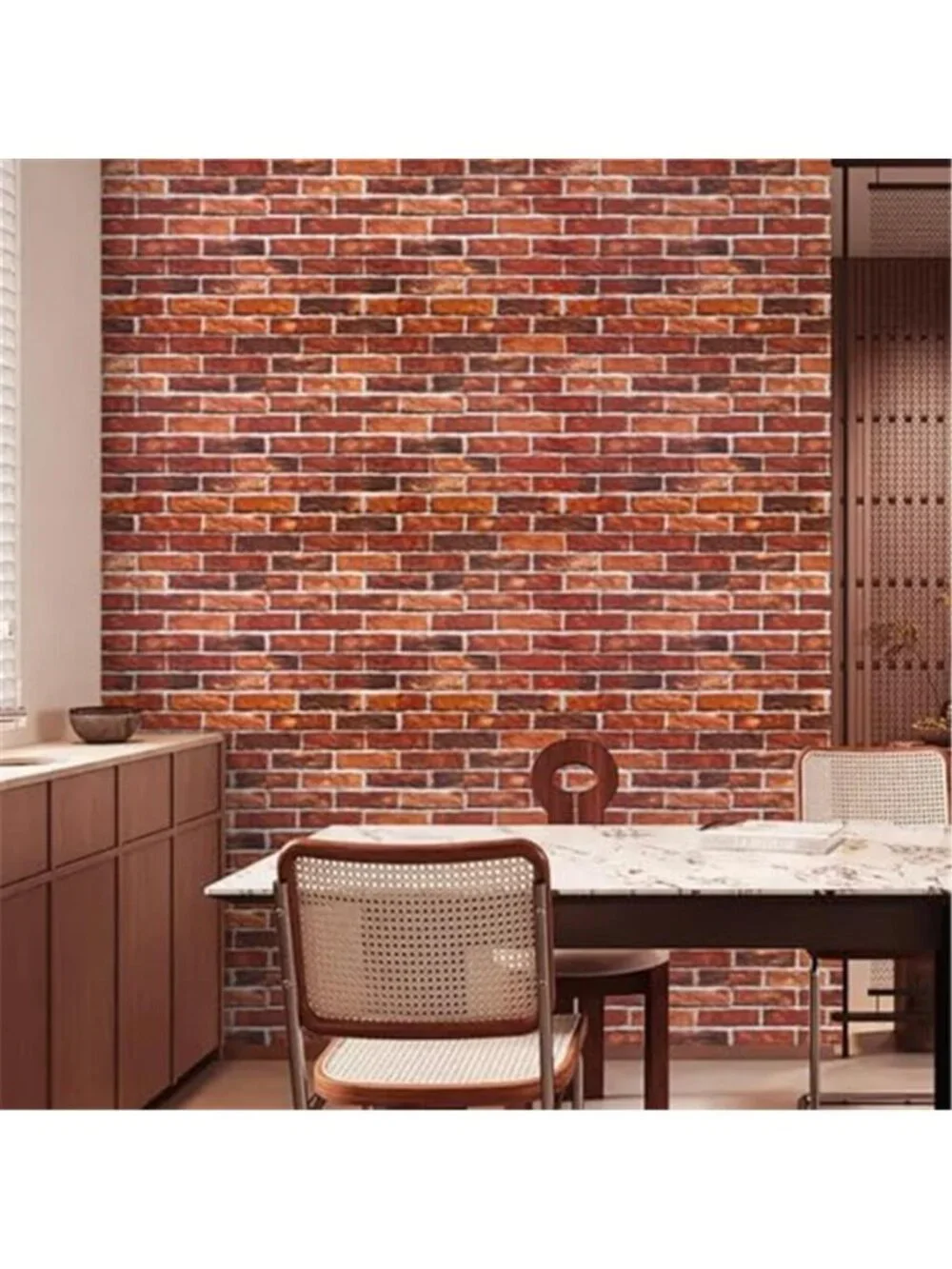 Red Brick Peel & Stick Wallpaper Removable Vinyl Contact Paper Fireplace 17x118